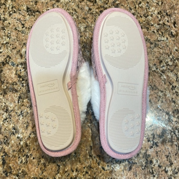 HomeTop Women’s Cozy Pink Slippers with Plush White Faux Fur Trim Size 7-8 - Picture 6 of 9